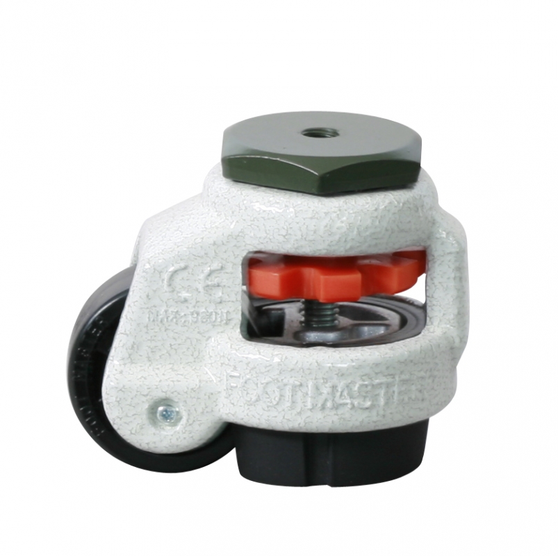 POWERTEC Set di 4 rotelle per banco da lavoro, con opzioni di montaggio laterale e carichi di 181,4 kg, ruote girevoli retrattili da 2-1/2 pollici, per banchi da lavoro, tavoli, supporti e